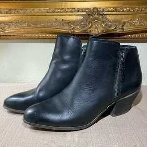 Frye Black Leather Ankle Booties